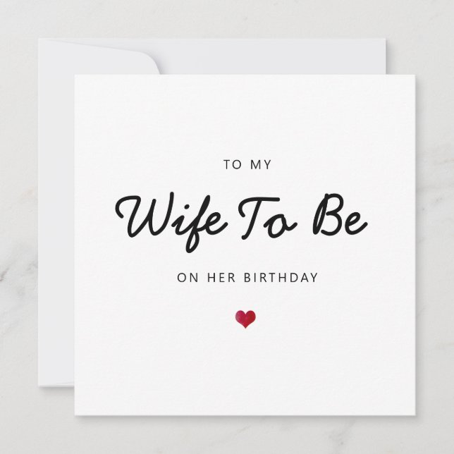 Tarjeta futura esposa corazón romántico simple (Anverso)