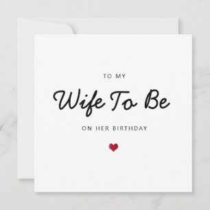 Tarjeta futura esposa corazón romántico simple