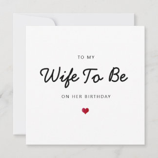 Tarjeta futura esposa corazón romántico simple