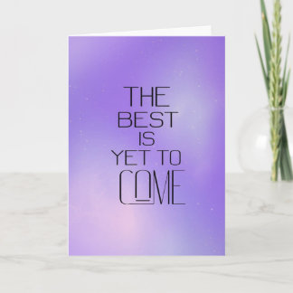 Tarjeta futurista "Lo mejor está por venir"