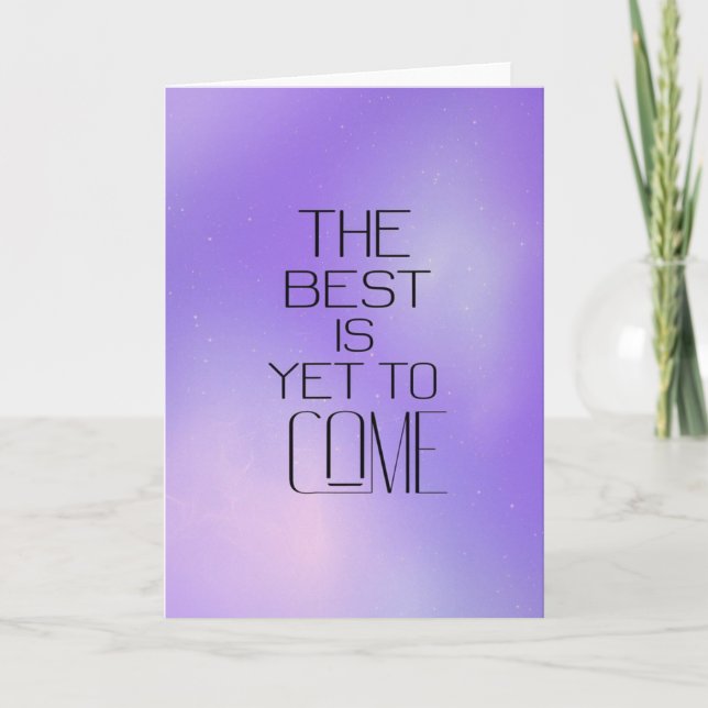 Tarjeta futurista "Lo mejor está por venir" (Anverso)