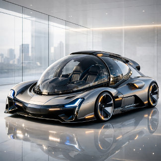 Tarjeta Futuristic High-Tech Concept Car Design Print