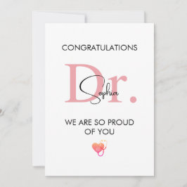 Tarjeta Futuro Doctor Nombre Personalizado Tan Orgulloso d