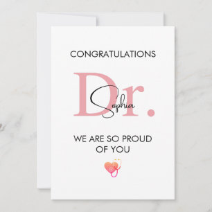 Tarjeta Futuro Doctor Nombre Personalizado Tan Orgulloso d