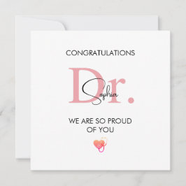 Tarjeta Futuro Doctor Nombre Personalizado Tan Orgulloso d