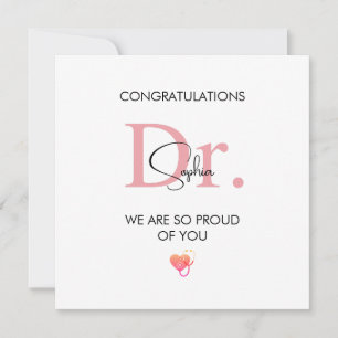 Tarjeta Futuro Doctor Nombre Personalizado Tan Orgulloso d