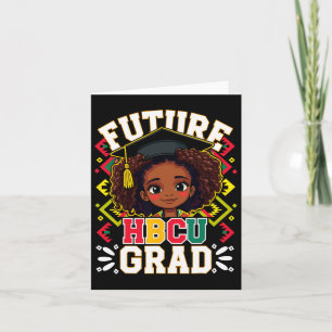 Tarjeta Futuro graduado de Hbcu chica negra afro niños his
