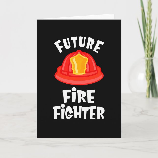 Tarjeta Futuro niño bombero regalo de cumpleaños (Anverso)