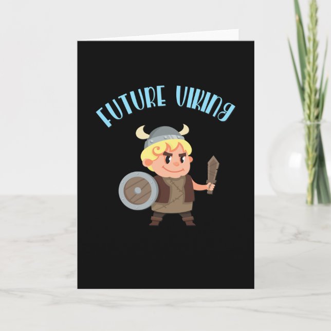 Tarjeta Futuro Viking Graciosos Niños Norsemen Skandinavia (Anverso)