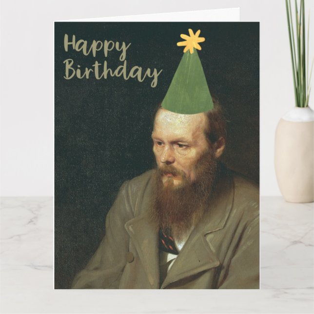 Tarjeta ¡Fyodor Dostoevsky Dice Feliz Cumpleaños! (Anverso)