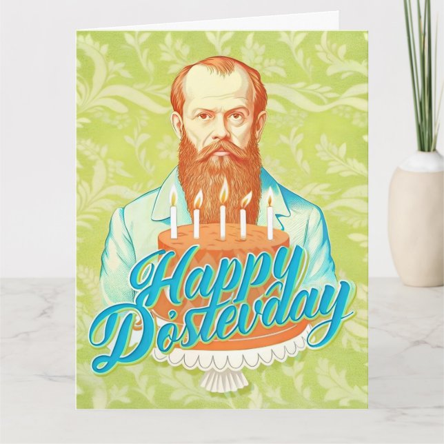 Tarjeta Fyodor Dostoevsky - Feliz cumpleaños (Anverso)
