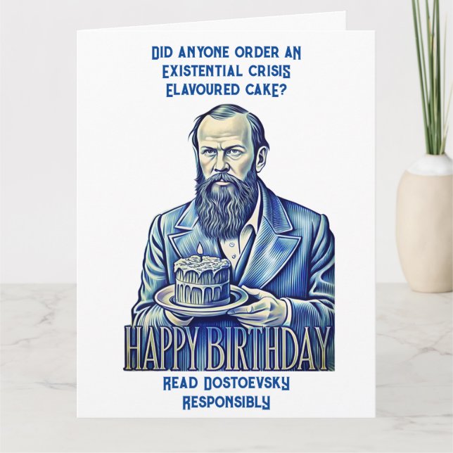 Tarjeta Fyodor Dostoevsky - Feliz cumpleaños (Anverso)
