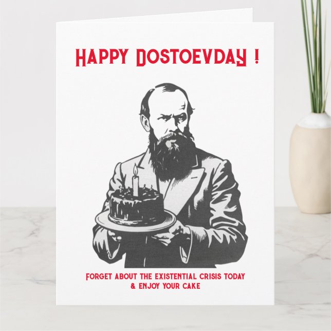 Tarjeta Fyodor Dostoevsky - Feliz cumpleaños (Anverso)