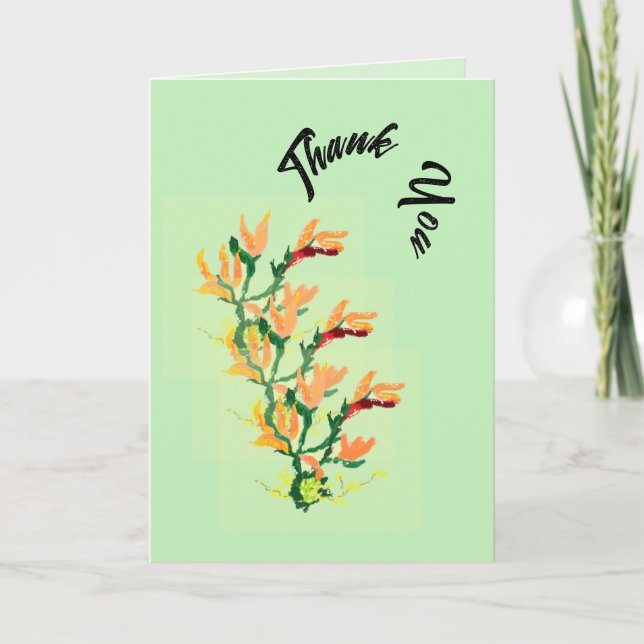 Tarjeta G de agradecimiento : Flor asiática japone (Anverso)