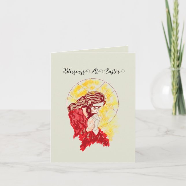 Tarjeta g de Pascua: Cristo se ha levantado (Anverso)