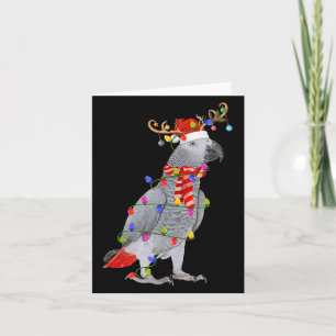 Tarjeta G Navidades de aves peregrinas alumbran reno Santa