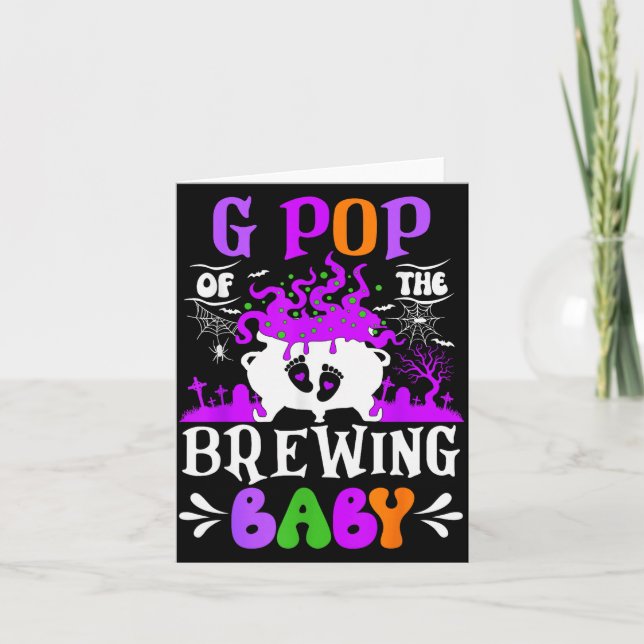 Tarjeta G P Of The Brewing Baby Grandpa To Be Halloween  (Anverso)