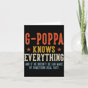 Tarjeta G-poppa sabe todo el día del padre retro
