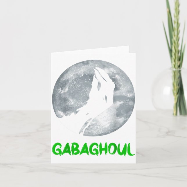 Tarjeta Gabaghoul Funny Hand Moon Bigfoot Santa Christmas  (Anverso)