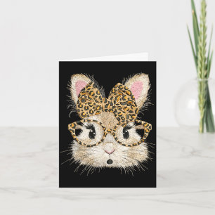 Tarjeta Gafas de cara de conejo divertido lazo coqueta leo