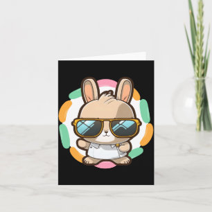 Tarjeta Gafas de conejo genial camiseta de pascua de dibuj