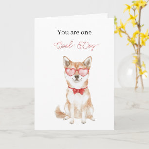 Tarjeta Gafas de Cumpleaños Corazón de Perro Guay