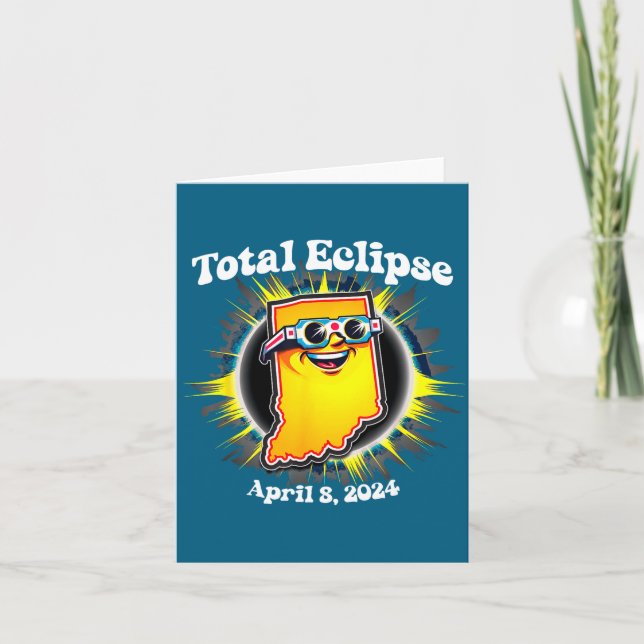 Tarjeta Gafas de eclipse de Indiana Ilustración de eclipse (Anverso)