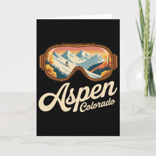Tarjeta Gafas de esquí Aspen Colorado - Recuerdo retro de