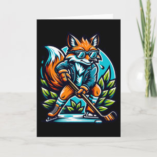 Tarjeta Gafas de estilo genial de hockey sobre hielo Fox