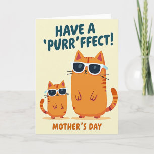 Tarjeta Gafas de gatito para el cálido día de la madre tar