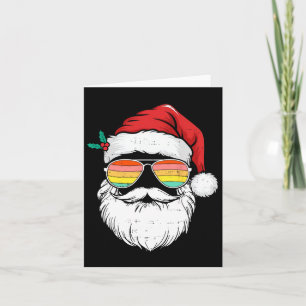 Tarjeta Gafas de sol cara de Santa Retro Navidad Hombres M