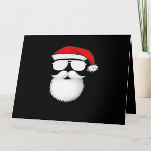 Tarjeta Gafas de sol con cara de Papá Noel con sombrero y 