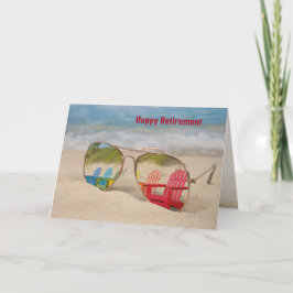 Tarjeta Gafas de sol de jubilación Silla de playa Reflexió
