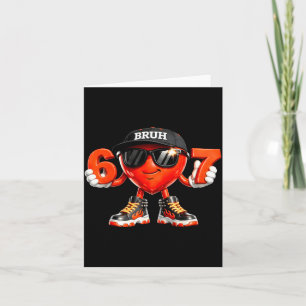 Tarjeta Gafas de sol divertidas seis siete Bruh 67 corazón