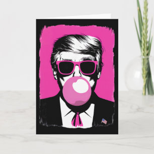 Tarjeta Gafas de sol divertidas Trump chicle rosa