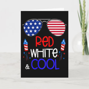 Tarjeta Gafas de sol geniales rojas y blancas para niños 4