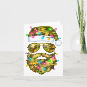 Tarjeta Gafas de sol Papá Noel Camuflaje Navidades Diverti