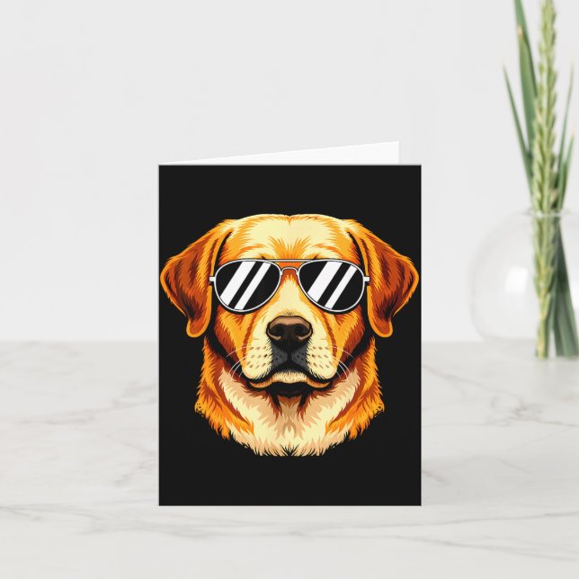 Tarjeta gafas de sol para perro retriever de labrador  (Anverso)