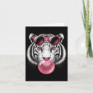 Tarjeta Gafas de sol rosadas con cara de tigre Vibraciones