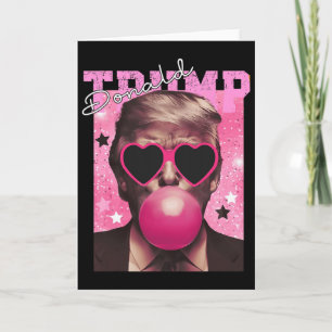 Tarjeta Gafas de sol rosadas de chicle de Donald Trump