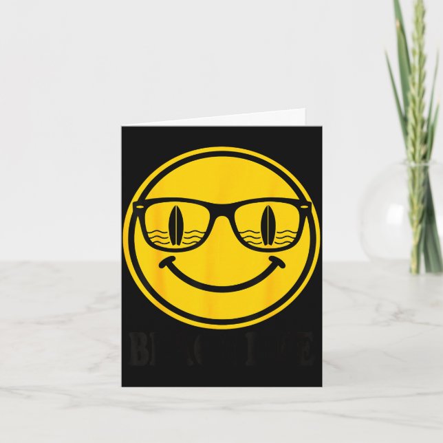 Tarjeta Gafas de sol sonrisa surfista reflejo de tabla de  (Anverso)