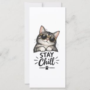 Tarjeta Gafas de sol Stay Chill Cat – Diseño de amante de