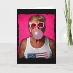 Tarjeta Gafas de sol Trump rosa chicle bandera EEUU divert