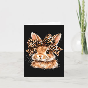 Tarjeta Gafas divertidas cara de conejo bandana leopardo c