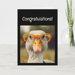 Tarjeta Gafas divertidas de ganso inteligente Felicitacion