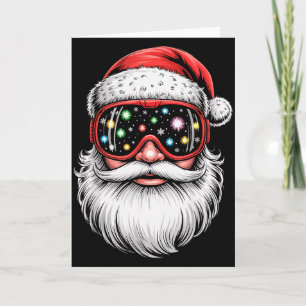 Tarjeta Gafas mágicas de esquí para snowboard Santa Navida