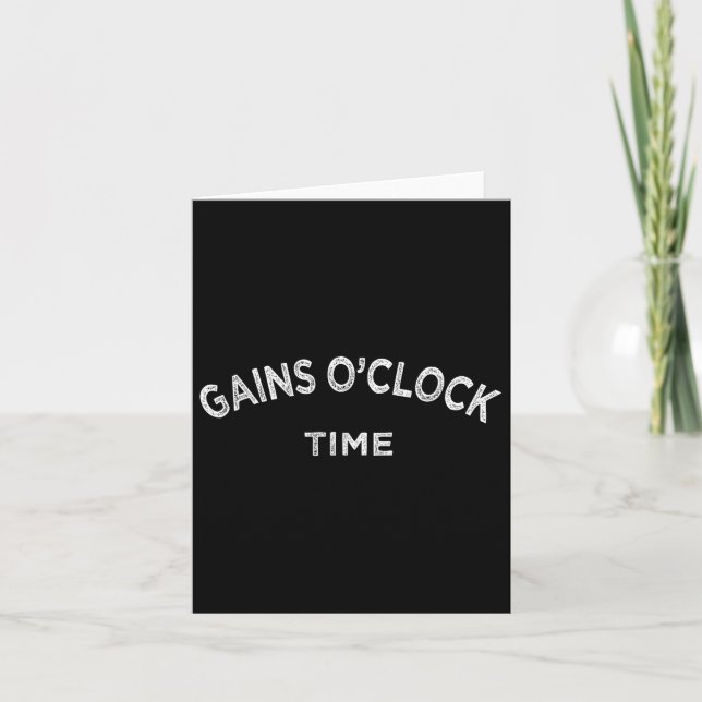 Tarjeta Gain Oclock Funny Powerrising Bodybuilding (Anverso)