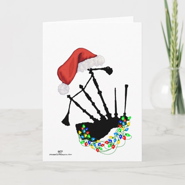 Tarjeta Gaita de las Tierras Altas de Escocia de Navidad (Anverso)