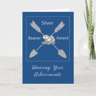 Tarjeta Galardón Silver Beaver Felicitaciones Flores Beave