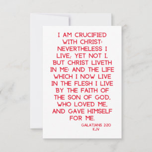 Tarjeta Gálatas 2:20 KJV Biblia Scripture Saludo